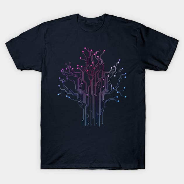 Gradien Technology Tree T-Shirt by pilipsjanuariusDesign